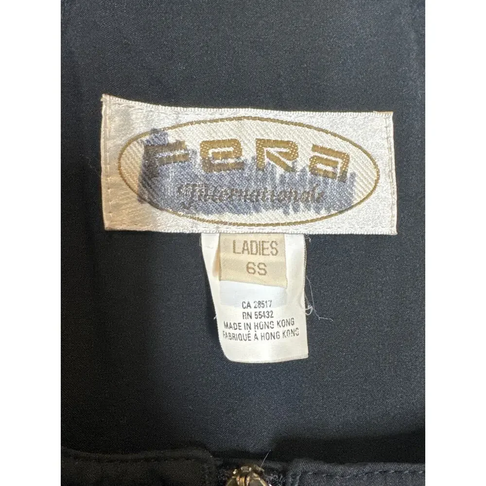 Vintage 1980s–90s Fera Black Quilted Ski Bib Overalls with stirrups 4 petite